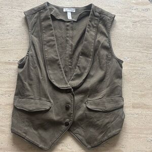 Leith Khaki Button-Up Vest